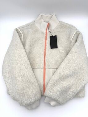 NWT New Bad Birdie Women's The Cozy Jacket - White Onyx XL Golf Zip Up Top Coat